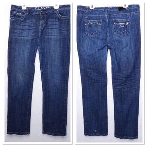 Womens Plus Size Jeans 3XL by Clash Straight Leg Zipper Pockets
